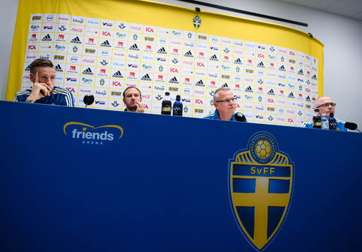 Pontus Jansson, Andreas Granqvist och Förbundskapten Janne