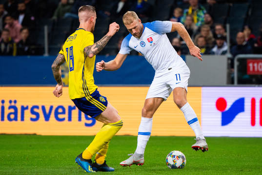Pontus Jansson of Sweden and Adam Nemec of Slovakia