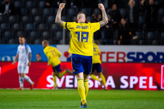 Pontus Jansson of Sweden celebrates