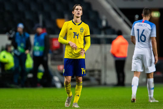 Kristoffer Olsson of Sweden looks dejected