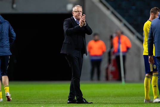 Head coach Janne Andersson of Sweden looks dejected