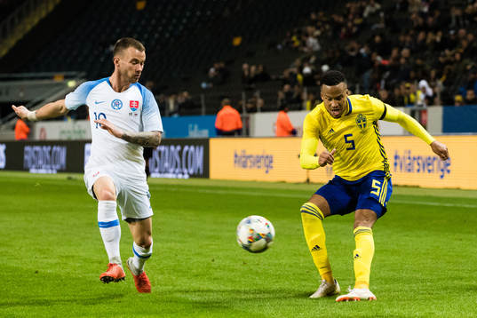 Albert Rusnak of Slovakia and Martin Olsson of Sweden