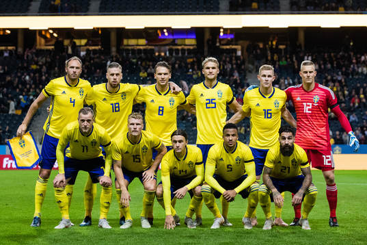 Starting eleven prior the international friendly football