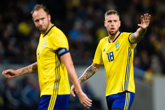 Andreas Granqvist and Pontus Jansson of Sweden