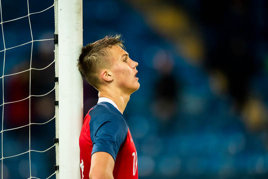 Leo Skiri Østigård of Norway looks dejected