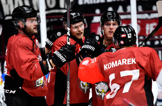Martin Janolhs of Malmö Redhawks celebrates