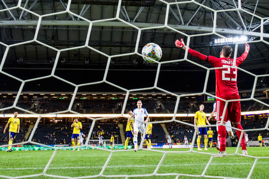 goalkeeper Kristoffer Nordfeldt  of Sweden looks dejected