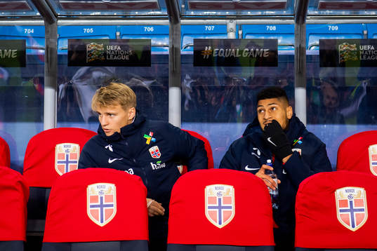 Martin Ødegaard and Bjørn Maars Johnsen of Norway