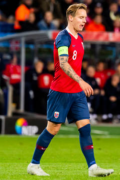 Stefan Johansen of Norway looks dejected