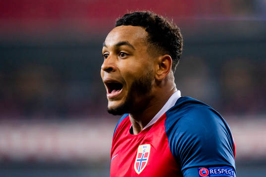 Joshua King of Norway reacts