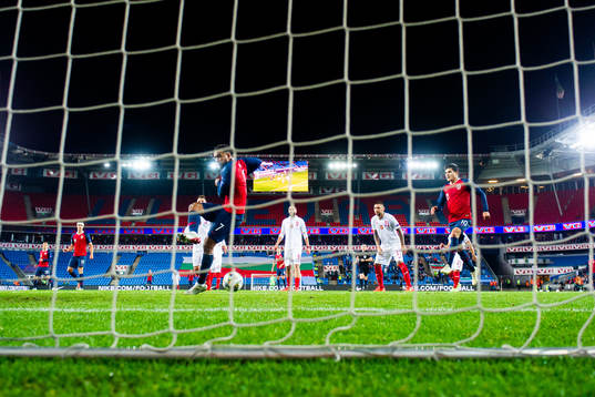Joshua King of Norway misses