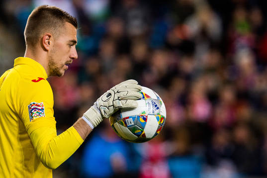 Goalkeeper Plamen Iliev of Bulgaria