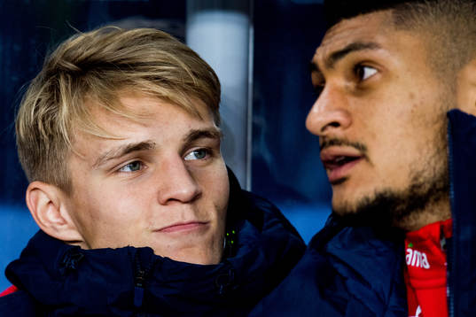 Martin Ødegaard and Bjørn Maars Johnsen of Norway