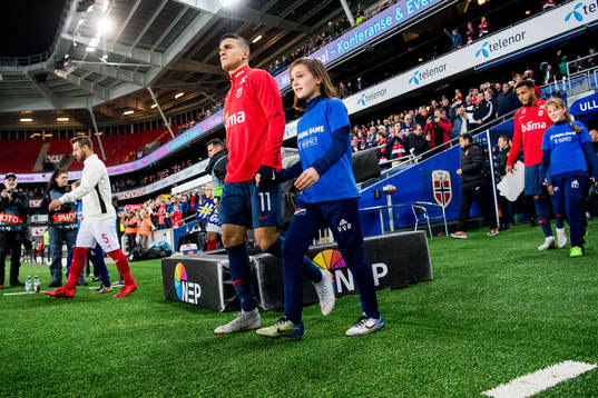 Mohamed Elyounoussi of Norway enters the pitch