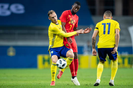 Linus Wahlqvist of Sweden  and Isaac Mbenza of Belgium