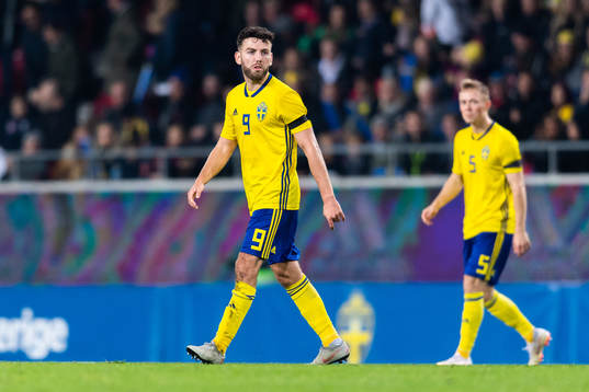 Erdal Rakip of Sweden looks dejected