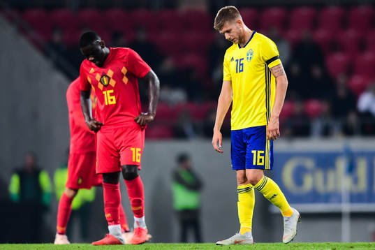 Anton Saletros of Sweden looks dejected