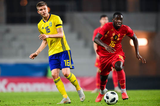 Anton Saletros of Sweden and Orel Mangala of Belgium