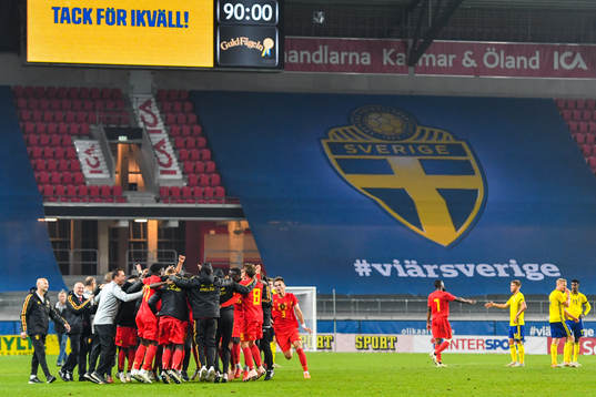 Players of Belgium celebrates