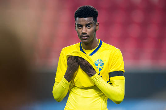 Alexander Isak of Sweden looks dejected
