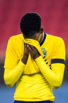 Alexander Isak of Sweden looks dejected