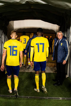 Anton Saletros and Alexander Isak of Sweden looks dejected