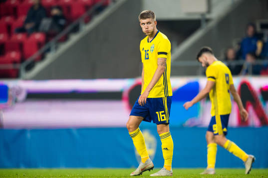 Anton Saletros of Sweden looks dejected