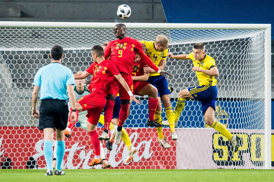 Nany Dimata of Belgium scores the 0-1 goal