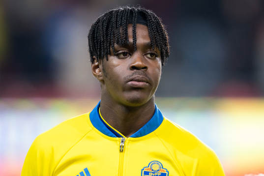 Joel Asoro of Sweden prior the UEFA European Under-21