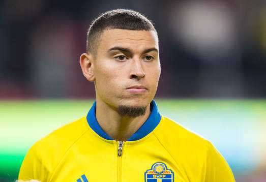 Jordan Larsson of Sweden prior the UEFA European Under-21