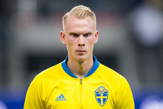 Goalkeeper Pontus Dahlberg of Sweden prior the UEFA