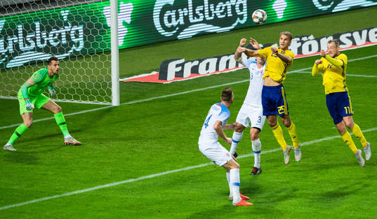 Sebastian Andersson and John Guidetti of Sweden and