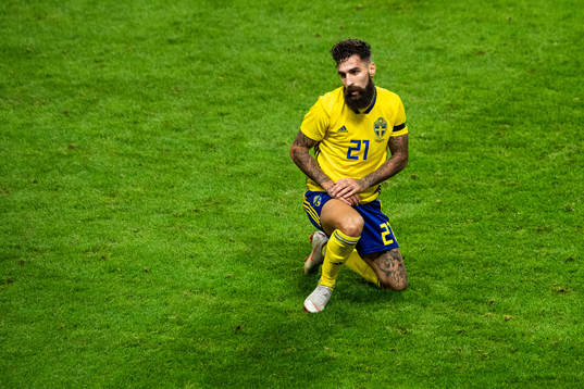 Jimmy Durmaz of Sweden looks dejected