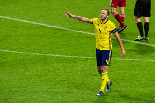 Andreas Granqvist of Sweden looks dejected