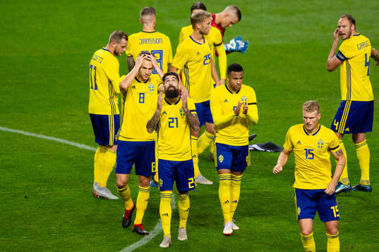 Jimmy Durmaz of Sweden looks dejected