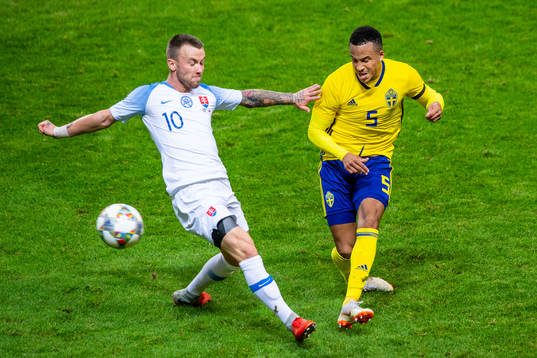 Albert Rusnak of Slovakia and Martin Olsson of Sweden