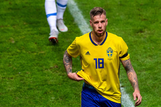 Pontus Jansson of Sweden looks dejected
