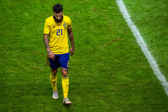 Jimmy Durmaz of Sweden looks dejected
