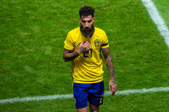 Jimmy Durmaz of Sweden looks dejected