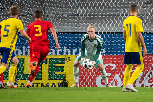 Goalkeeper Pontus Dahlberg of Sweden