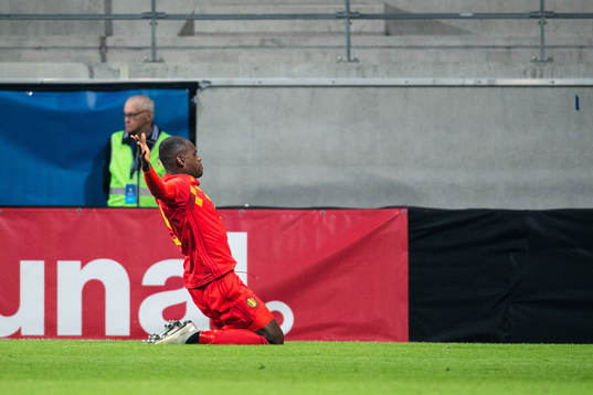 Nany Dimata of Belgium celebrates