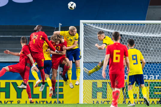 Nany Dimata of Belgium scores 1-0