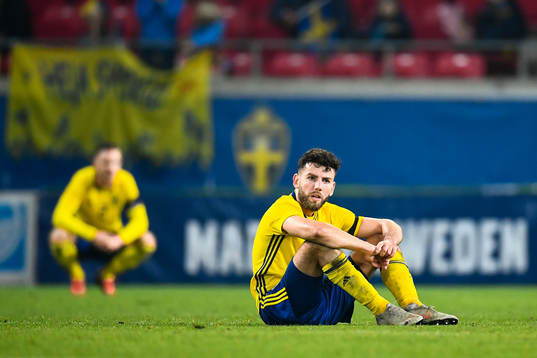 Erdal Rakip of Sweden  looks dejected