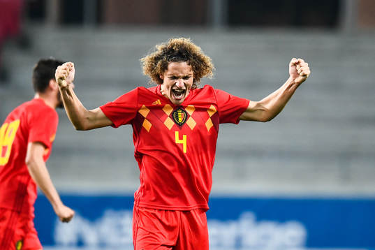 Wout Faes of Belgium celebrates