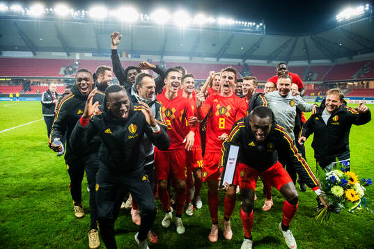 Players of Belgium celebrates