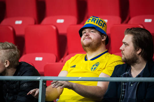 Swedish supporters looks dejected
