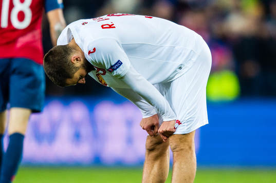 Radoslav Vasilev of Bulgaria looks dejected