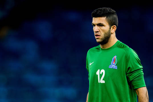Goalkeeper Kamran Ibrahimov of Azerbaijan
