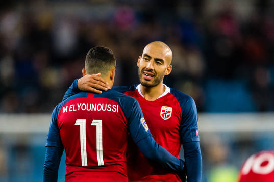 Mohamed Amine Elyounoussi and Haitam Aleesami of Norway