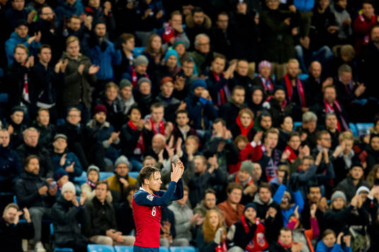 Stefan Johansen of Norway is being substituted